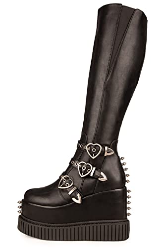 LAMODA Damen Landslide Knee High Boot, Black Pu, 41 EU von LAMODA