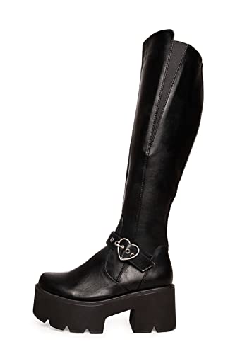 LAMODA Damen Letter To My Lover Knee High Boot, Black Pu, 36 EU LAMODA Damen Letter To My Lover Knee High Boot, Black Pu, 36 EU von LAMODA