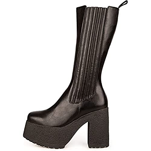 LAMODA Damen Long Division Mid Calf Boot, Black Patent, 37 EU von LAMODA