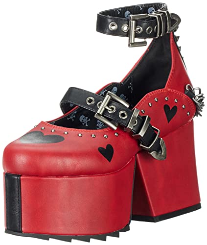 LAMODA Damen Love Bleeds Mid Calf Boot, Red Black Heart, 39 EU von LAMODA