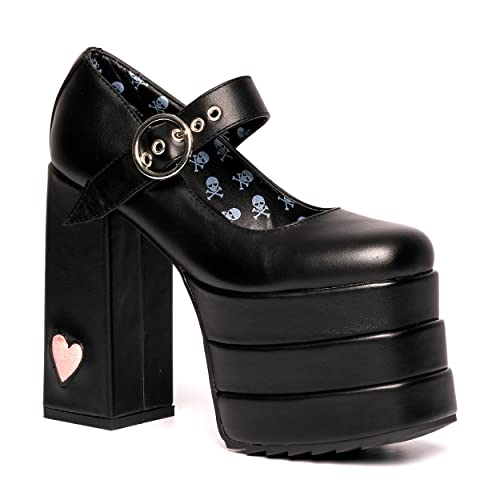 LAMODA Damen Love Demon Court Shoe, Black Pu, 36 EU von LAMODA