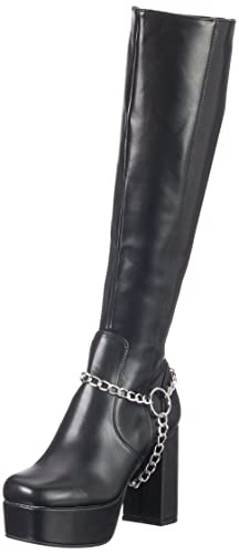 LAMODA Damen Midnight Hour Knee High Boot, Black Pu, 37 EU von LAMODA