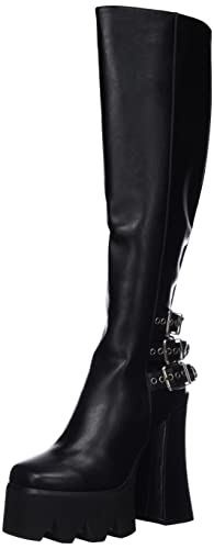 LAMODA Damen Minimal Knee High Boot, Black Pu, 39 EU von LAMODA