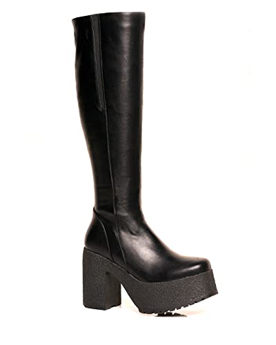 LAMODA Damen Miracle Aligner Knee High Boot, Black Pu, 37 EU von LAMODA