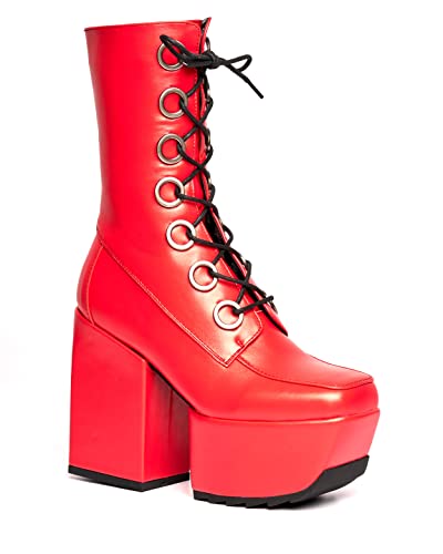 LAMODA Damen Mutual Agreement Mid Calf Boot, Red Pu, 36 EU von LAMODA