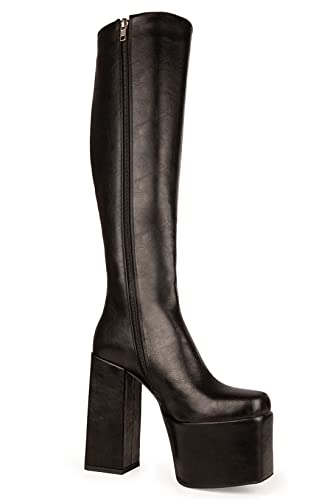 LAMODA Damen Obsession Knee High Boot, Black Pu, 37 EU von LAMODA