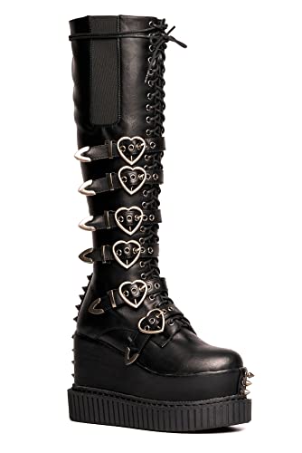 LAMODA Damen Overkill Knee High Boot, Black Pu, 36 EU von LAMODA