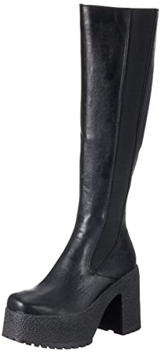 LAMODA Damen Peace And Quiet Knee High Boot, Black Pu, 39 EU von LAMODA