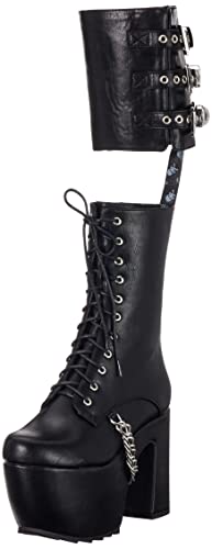 LAMODA Damen Phantom Knee High Boot, Black Pu Skull, 38 EU von LAMODA