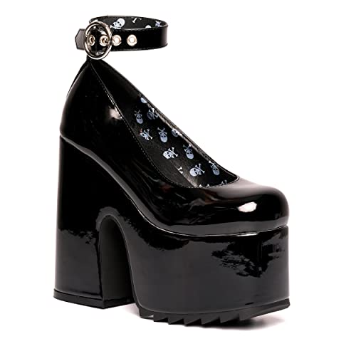 LAMODA Damen Power Trip Court Shoe, Black Patent, 36 EU von LAMODA