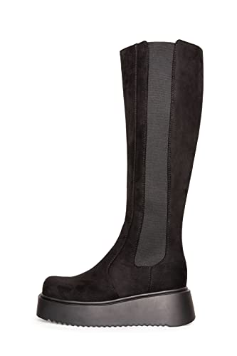 LAMODA Damen Powerful Knee High Boot, Black Suede, 37 EU von LAMODA