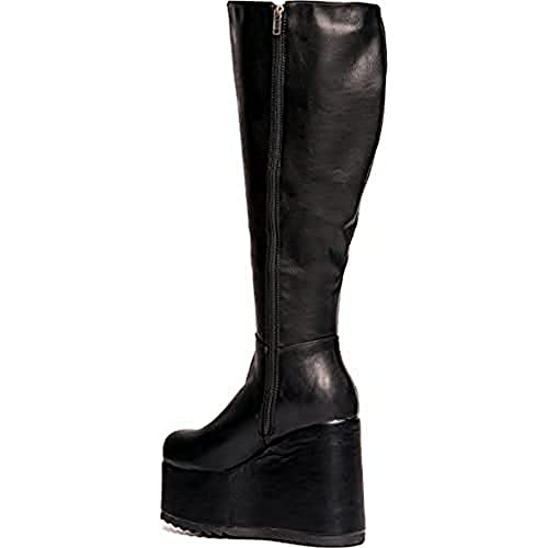 LAMODA Damen Right Hand Wide Fit Knee High Boot, Black Pu, 37 EU von LAMODA