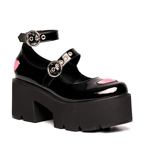 LAMODA Damen Rosey Love Mary Jane, Black Patent Pink, 36 EU von LAMODA