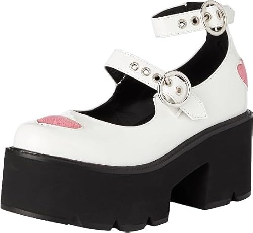 LAMODA Damen Rosey Love Mary Jane, White Pu Pink Heart, 37 EU LAMODA Damen Rosey Love Mary Jane, White Pu Pink Heart, 37 EU von LAMODA