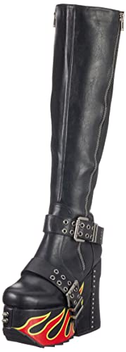 LAMODA Damen Screaming Spirit Knee High Boot, Black Flame, 36 EU von LAMODA