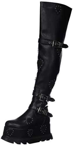 LAMODA Damen Sonnet Over the Knee Boot, Black Black Heart, 41 EU von LAMODA