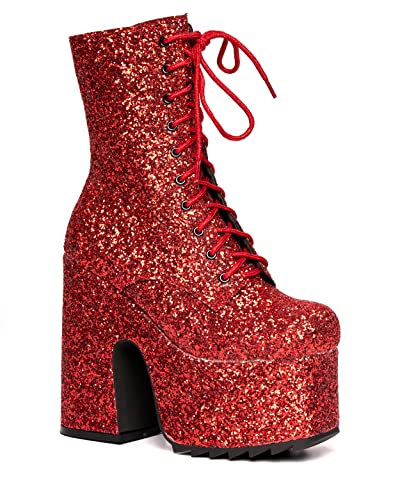 LAMODA Damen Spotlight Ankle Boot, Red Glitter, 36 EU von LAMODA