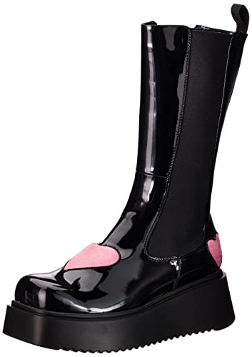 LAMODA Damen Stone Cold Lover Mid Calf Boot, Black Patent Pink Heart, 38 EU LAMODA Damen Stone Cold Lover Mid Calf Boot, Black Patent Pink Heart, 38 EU von LAMODA