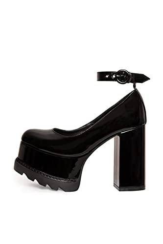 LAMODA Damen Sweet Candy Extreme Court Shoe, Black Patent, 36 EU von LAMODA