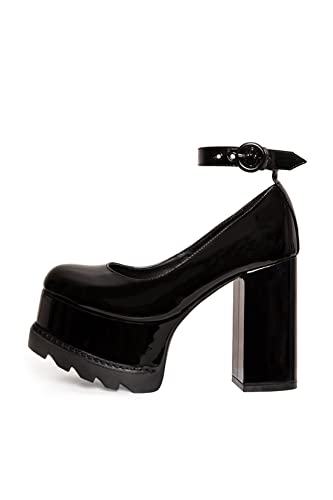 LAMODA Damen Sweet Candy Extreme Court Shoe, Black Patent, 40 EU von LAMODA