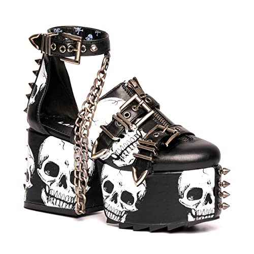 LAMODA Damen Through The Night Wedges, Black Skull, 37 EU von LAMODA