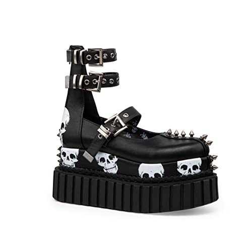 LAMODA Damen Till Death Do Us Part Ankle Boot, Black Skull, 38 EU von LAMODA