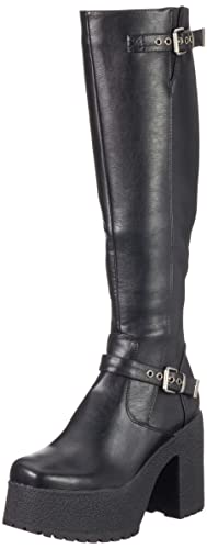 LAMODA Damen Ultramarine Knee High Boot, Black Pu, 36 EU von LAMODA