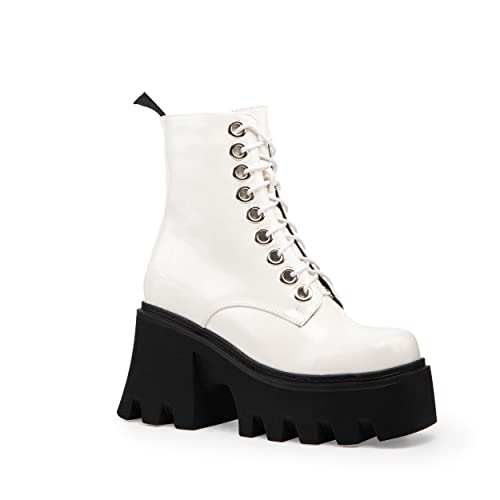 LAMODA Damen White Run To You Ankle Boot, White Patent, 40 EU von LAMODA