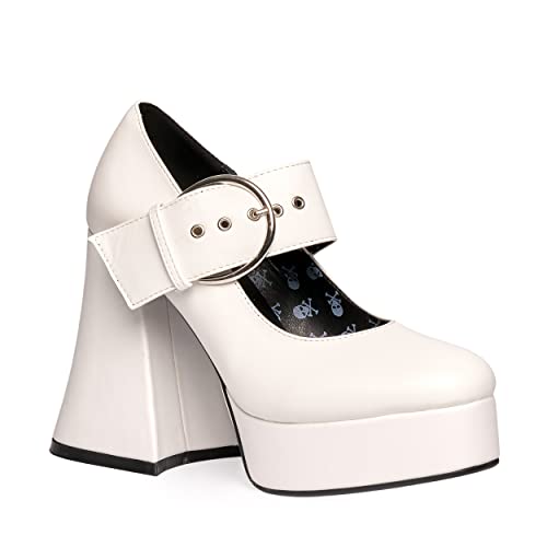 LAMODA Damen White Speed Dial Court Shoe, White Pu, 36 EU von LAMODA