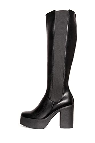 LAMODA Damen Yes Knee High Boot, Black Pu, 37 EU von LAMODA