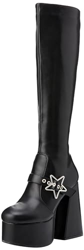 Lamoda Damen I'm Your Star Kniehohe Stiefel, Schwarz (Black Pu), 38 EU von LAMODA