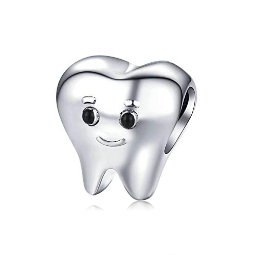 Charm-Anhänger für Pandora-Charm-Armband aus Sterlingsilber, Motiv: Smile Tooth, Sterling-Silber Charm-Anhänger für Pandora-Charm-Armband aus Sterlingsilber, Motiv: Smile Tooth, Sterling-Silber von LAMOONY
