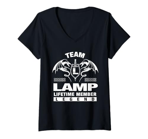 Damen Team-Lampe – Lebenslange Mitgliedsgeschenke T-Shirt mit V-Ausschnitt Damen Team-Lampe – Lebenslange Mitgliedsgeschenke T-Shirt mit V-Ausschnitt von LAMP FAMILY Idea Gifts