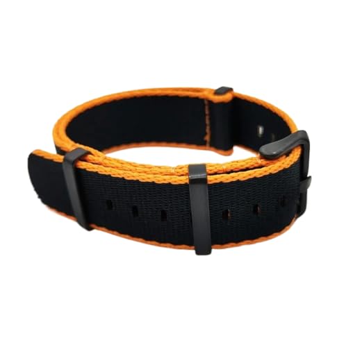LAMPPE 20mm 22mm Nylonband Uhrenarmband Sportuhrenarmband Sportuhrenarmbänder, Orange schwarz b, 20mm von LAMPPE
