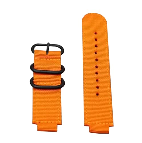 LAMPPE Armband für Herren, Nylon-Canvas-Uhrenarmband, Orange b, 16mm von LAMPPE