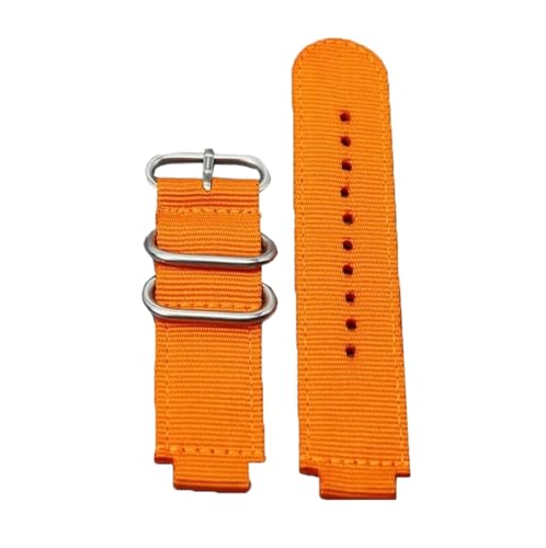 LAMPPE Armband für Herren, Nylon-Canvas-Uhrenarmband, Orangen, 16mm von LAMPPE