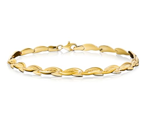 LAMUR 375 Gold Armband, Damen Goldarmband, Länge 20 cm, Goldschmuckset mit Putztuch, Damenarmband von LAMUR