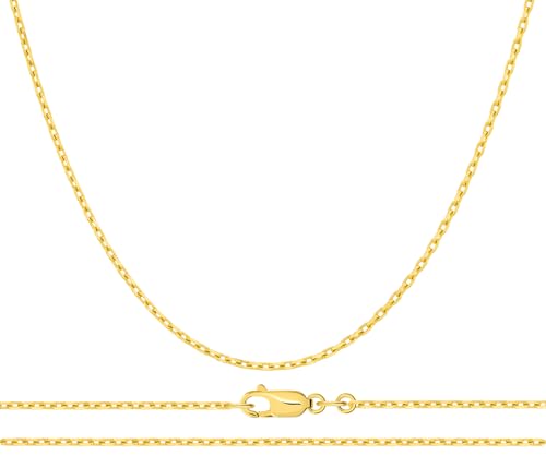 LAMUR Halskette aus 585er-Gold, Kette für Damen & Herren, Goldkette für Sie & Ihn, Goldschmck mit Reinigungstuch & Geschenkverpackung, Unisex, 50 cm Länge & 1,0 mm Breite, Ankier-Kette LAMUR Halskette aus 585er-Gold, Kette für Damen & Herren, Goldkette für Sie & Ihn, Goldschmck mit Reinigungstuch & Geschenkverpackung, Unisex, 50 cm Länge & 1,0 mm Breite, Ankier-Kette von LAMUR