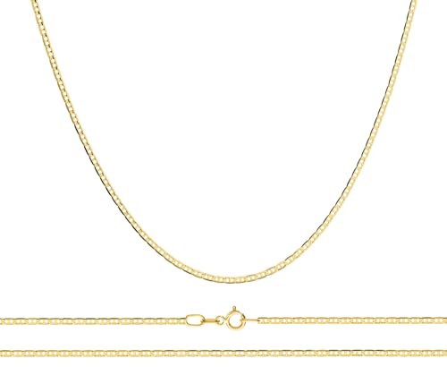 LAMUR Halskette aus 585er-Gold, Kette für Damen & Herren, Goldkette für Sie & Ihn, Goldschmuck mit Reinigungstuch & Geschenkverpackung, Unisex, 40 cm Länge & 1 mm Breite, Marina-Kette LAMUR Halskette aus 585er-Gold, Kette für Damen & Herren, Goldkette für Sie & Ihn, Goldschmuck mit Reinigungstuch & Geschenkverpackung, Unisex, 40 cm Länge & 1 mm Breite, Marina-Kette von LAMUR
