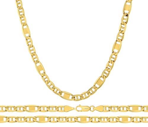 LAMUR Halskette aus 585er-Gold, Kette für Damen & Herren, Goldkette für Sie & Ihn, Goldschmuck mit Reinigungstuch & Geschenkverpackung, Unisex, 45 cm Länge & 4,5 mm Breite, Marina-Kette LAMUR Halskette aus 585er-Gold, Kette für Damen & Herren, Goldkette für Sie & Ihn, Goldschmuck mit Reinigungstuch & Geschenkverpackung, Unisex, 45 cm Länge & 4,5 mm Breite, Marina-Kette von LAMUR
