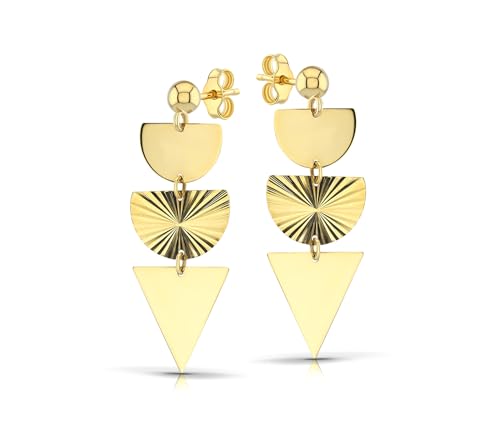 LAMUR Ohrringe aus 585er-Gold, Goldohrringe für Damen, Damenschmuck aus Gelbgold, Damenohrringe mit Steckverschluss, Goldschmuck mit Reinigungstuch & Geschenkbox, 31 mm Höhe & 12mm Breite LAMUR Ohrringe aus 585er-Gold, Goldohrringe für Damen, Damenschmuck aus Gelbgold, Damenohrringe mit Steckverschluss, Goldschmuck mit Reinigungstuch & Geschenkbox, 31 mm Höhe & 12mm Breite von LAMUR