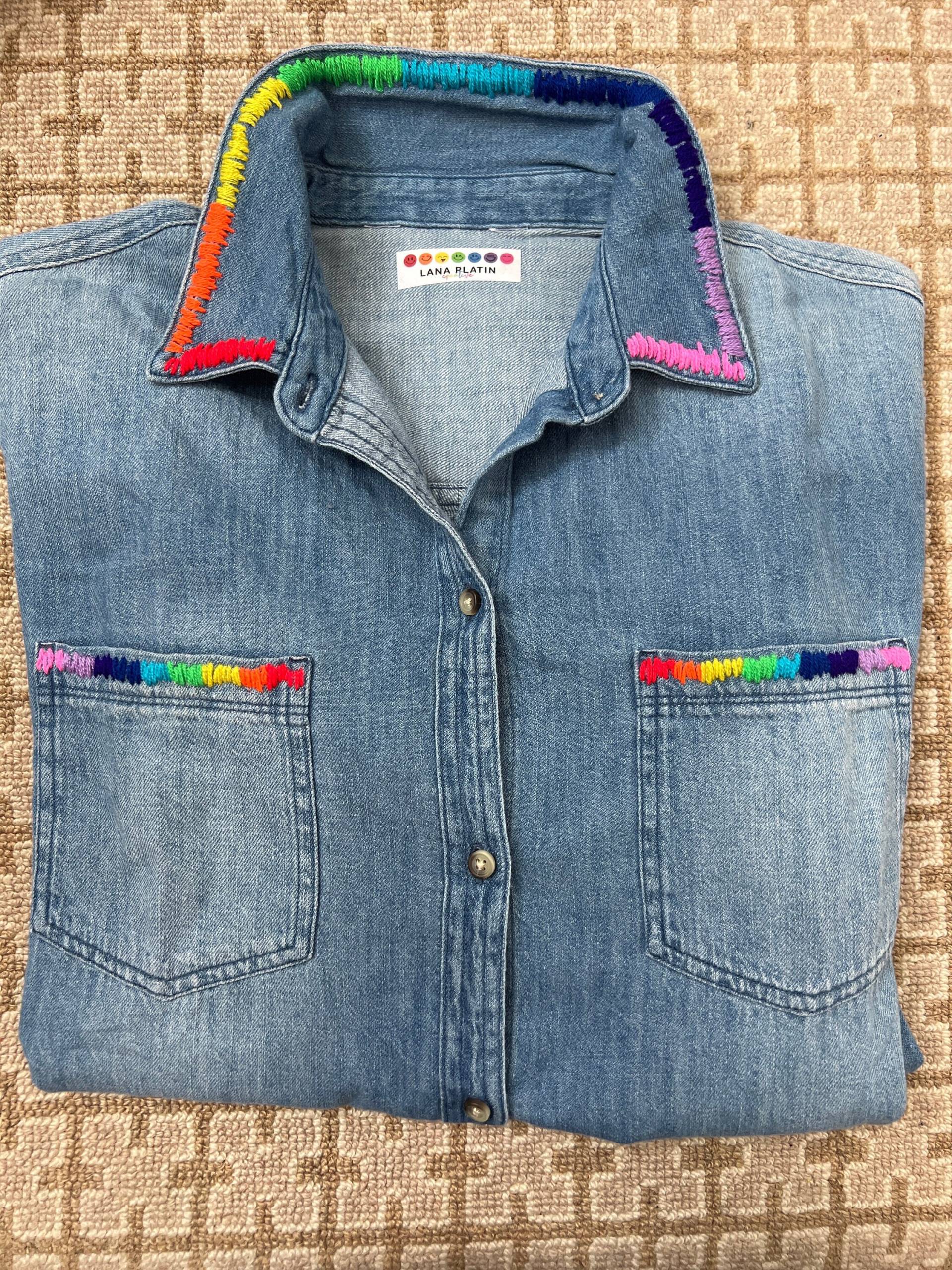 Über Dem Regenbogen-Jeansknopf Über Dem Regenbogen-Jeansknopf von LANAPLATINDESIGN