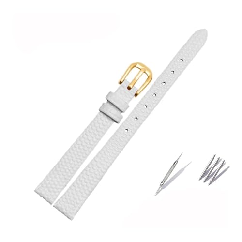 Kleines Lederarmband passend for AJIDOU Time Stamp, passend for Fossil Poly Time-Armband, Damen-Uhrenkette, Armband 8 mm, 10 mm, 12 mm, 14 mm(White-gold,8mm) von LANAPPTLTG