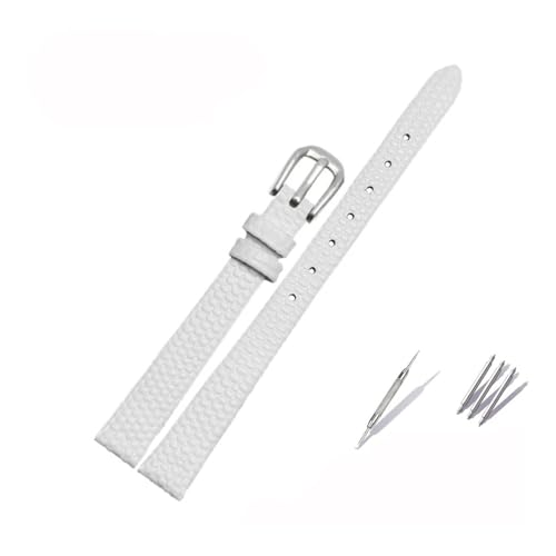 Kleines Lederarmband passend for AJIDOU Time Stamp, passend for Fossil Poly Time-Armband, Damen-Uhrenkette, Armband 8 mm, 10 mm, 12 mm, 14 mm(White-silver,12mm) von LANAPPTLTG