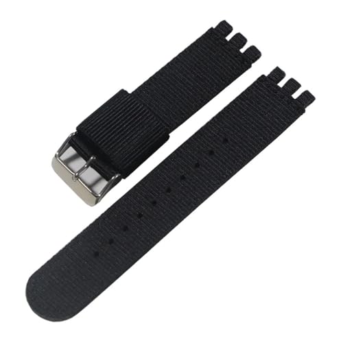 LANAPPTLTG 17MM19MM20mm Leinwand Nylon Armband Fit for SWATCH Uhr Gürtel Strap Frauen Männer Uhr Zubehör Refit Armband Armband Ersatz(1-S,17mm) von LANAPPTLTG