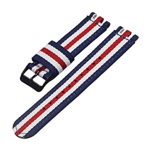 LANAPPTLTG 17MM19MM20mm Leinwand Nylon Armband Fit for SWATCH Uhr Gürtel Strap Frauen Männer Uhr Zubehör Refit Armband Armband Ersatz(23-BK,17mm) von LANAPPTLTG