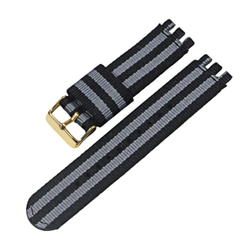 LANAPPTLTG 17MM19MM20mm Leinwand Nylon Armband Fit for SWATCH Uhr Gürtel Strap Frauen Männer Uhr Zubehör Refit Armband Armband Ersatz(25-G,19mm) von LANAPPTLTG