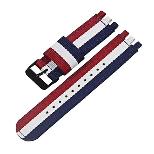 LANAPPTLTG 17MM19MM20mm Leinwand Nylon Armband Fit for SWATCH Uhr Gürtel Strap Frauen Männer Uhr Zubehör Refit Armband Armband Ersatz(9-BK,17mm) von LANAPPTLTG