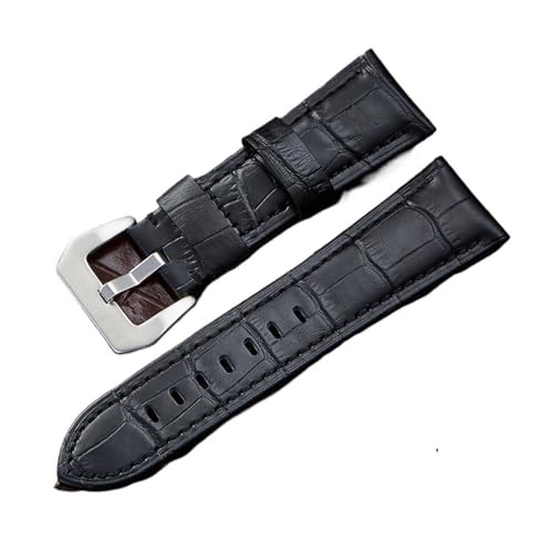 LANAPPTLTG Armband 20 mm 22 mm 24 mm 26 mm Armband passend for Panerai passend for Fossil FTW1114/FS5151 Uhr Lederarmband(Black(ZJ)-Steel-K11,22mm) von LANAPPTLTG