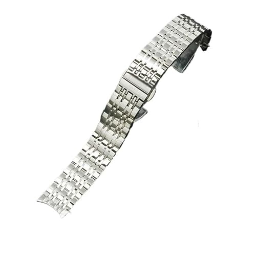 LANAPPTLTG Edelstahl-Armband mit gebogenem Ende, passend for Tissot 1853 T085, passend for Carson T-CLASSIC, 14 mm, 19 mm, Uhrenarmband, Damen- und Herrenarmband(14mm) von LANAPPTLTG